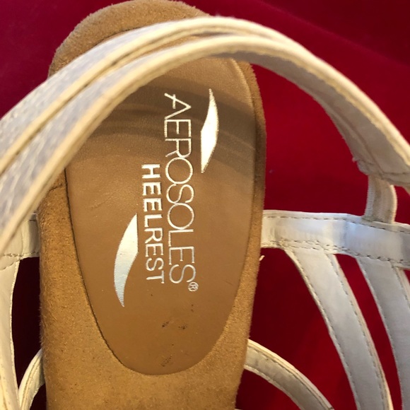 Comfy White Heeled Sandals - Picture 7 of 8